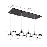 LED Pendant by Kuzco Lighting - Pluto Collection, Black Chrome Finish - MP402801BC-10