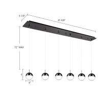 LED Pendant by Kuzco Lighting - Pluto Collection, Black Chrome Finish - MP402801BC-06