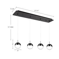 LED Pendant by Kuzco Lighting - Pluto Collection, Black Chrome Finish - MP402801BC-04