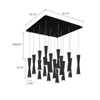 LED Pendant by Kuzco Lighting - Robson Collection, Black Finish - MP42502BK-16