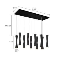 LED Pendant by Kuzco Lighting - Robson Collection, Black Finish - MP42502BK-10