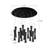 LED Pendant by Kuzco Lighting - Robson Collection, Black Finish - MP42502BK-13