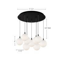LED Pendant by Kuzco Lighting - Bolla Collection, Black Finish - MP3106BK-09