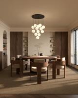 LED Pendant by Kuzco Lighting - Bolla Collection, Black/Opal Glass Finish - MP3106BKOP-13