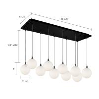 LED Pendant by Kuzco Lighting - Bolla Collection, Black Finish - MP3106BK-10