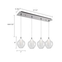 LED Pendant by Kuzco Lighting - Victoria Collection, Chrome Finish - MP3007CH-04