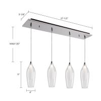 LED Pendant by Kuzco Lighting - Victoria Collection, Chrome Finish - MP3004CH-04