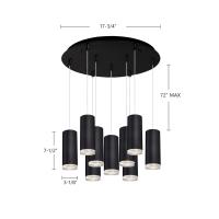 LED Pendant by Kuzco Lighting - Cameo Collection, Black Finish - MP401431BK-09