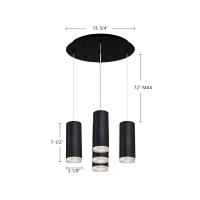 LED Pendant by Kuzco Lighting - Cameo Collection, Black Finish - MP401431BK-05