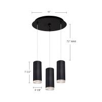 LED Pendant by Kuzco Lighting - Cameo Collection, Black Finish - MP401431BK-03