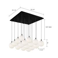 LED Pendant by Kuzco Lighting - Bolla Collection, Black Finish - MP3106BK-16