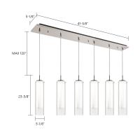 LED Pendant by Kuzco Lighting - Verona Collection, Brushed Nickel Finish - MP41305BN-06