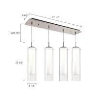 LED Pendant by Kuzco Lighting - Verona Collection, Brushed Nickel Finish - MP41305BN-04