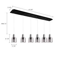 LED Pendant by Kuzco Lighting - Samson Collection, Black/Smoked Glass Finish - MP12506BKSM-06