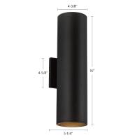 LED Wall Sconce by Kuzco Lighting - Lorna Collection, Black Finish - LD4-UD16W40-3036-BK-UNV-010