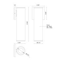 LED Outdoor Wall Sconce by Kuzco Lighting - Lorna Collection, White Finish - LD3-WS12W18-3036-WH-UNV-010