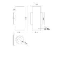 LED Wall Sconce by Kuzco Lighting - Lorna Collection, Black Finish - LD3-UD09W20-3036-BK-UNV-010