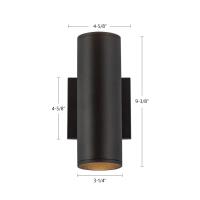LED Wall Sconce by Kuzco Lighting - Lorna Collection, Black Finish - LD3-UD09W20-3036-BK-UNV-010