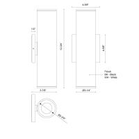 LED Wall Sconce by Kuzco Lighting - Lorna Collection, White Finish - LD3-UD12W24-3036-WH-UNV-010