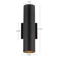LED Wall Sconce by Kuzco Lighting - Lorna Collection, Black Finish - LD3-UD12W24-3036-BK-UNV-010