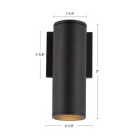 LED Outdoor Wall Sconce by Kuzco Lighting - Lorna Collection, Black Finish - LD3-WS09W14-3036-BK-UNV-010