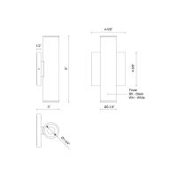 LED Wall Sconce by Kuzco Lighting - Lorna Collection, Black Finish - LD2-UD09W14-3036-BK-UNV-010
