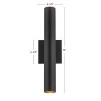 LED Wall Sconce by Kuzco Lighting - Lorna Collection, Black Finish - LD2-UD16W24-3036-BK-UNV-010