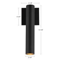 LED Outdoor Wall Sconce by Kuzco Lighting - Lorna Collection, Black Finish - LD2-WS12W12-3036-BK-UNV-010