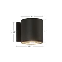 LED Outdoor Wall Sconce by Kuzco Lighting - Nordic Collection, Black Finish - EW265105-BK