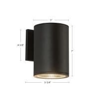 LED Outdoor Wall Sconce by Kuzco Lighting - Nordic Collection, Black Finish - EW265107-BK