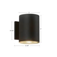 LED Outdoor Wall Sconce by Kuzco Lighting - Nordic Collection, Black Finish - EW265206-BK
