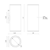 LED Outdoor Wall Sconce by Kuzco Lighting - Nordic Collection, Black Finish - EW265212-BK