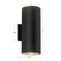 LED Outdoor Wall Sconce by Kuzco Lighting - Nordic Collection, Black Finish - EW265212-BK