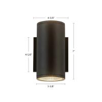 LED Outdoor Wall Sconce by Kuzco Lighting - Nordic Collection, Black Finish - EW264207-BK