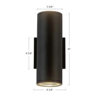 LED Outdoor Wall Sconce by Kuzco Lighting - Nordic Collection, Black Finish - EW264210-BK
