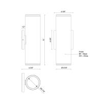 LED Outdoor Wall Sconce by Kuzco Lighting - Nordic Collection, Black Finish - EW264212-BK