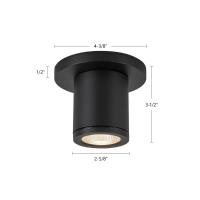 LED Outdoor Ceiling Mount by Kuzco Lighting - Nordic Collection, Black Finish - EC262103-BK