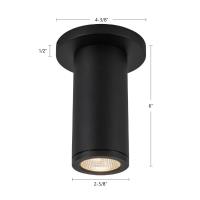 LED Outdoor Ceiling Mount by Kuzco Lighting - Nordic Collection, Black Finish - EC262106-BK
