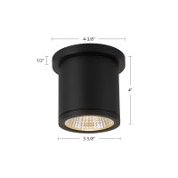 LED Outdoor Ceiling Mount by Kuzco Lighting - Nordic Collection, Black Finish - EC264104-BK