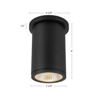 LED Outdoor Ceiling Mount by Kuzco Lighting - Nordic Collection, Black Finish - EC264106-BK
