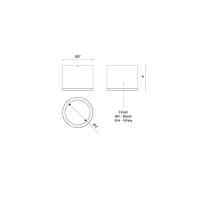 LED Outdoor Ceiling Mount by Kuzco Lighting - Nordic Collection, Black Finish - EC265104-BK