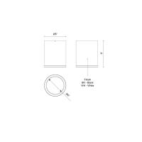 LED Outdoor Ceiling Mount by Kuzco Lighting - Nordic Collection, Black Finish - EC265106-BK