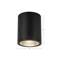 LED Outdoor Ceiling Mount by Kuzco Lighting - Nordic Collection, Black Finish - EC265106-BK