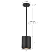 LED Outdoor Pendant by Kuzco Lighting - Nordic Collection, Black Finish - EP265106-BK