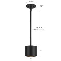 LED Outdoor Pendant by Kuzco Lighting - Nordic Collection, Black Finish - EP265104-BK