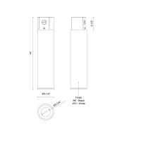 LED Ceiling Mount by Kuzco Lighting - Lorna Collection, Black Finish - LD3-CC12W18-3036-BK-UNV-010