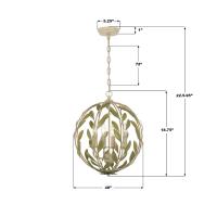 Four Light Chandelier by Crystorama - Broche Collection, Champagne Green Tea Finish - 504-CT