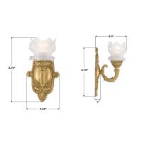 One Light Wall Sconce by Crystorama - Mayfield Collection, Aged Brass Finish - 5221-AG