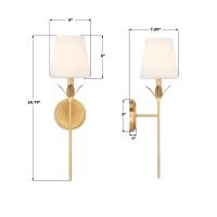 One Light Wall Sconce by Crystorama - Broche Collection, Antique Gold Finish - 531-OP-GA