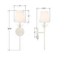 One Light Wall Sconce by Crystorama - Broche Collection, Matte White Finish - 531-OP-MT